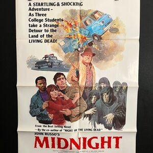 Midnight 1982 One Sheet Movie Poster John Russo (Night Of The Living Dead)